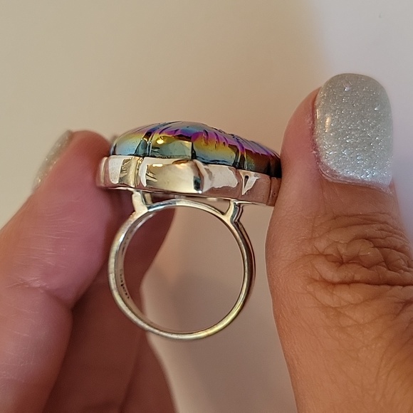 Sajen carved druzy 925 sterling silver ring - Picture 8 of 9